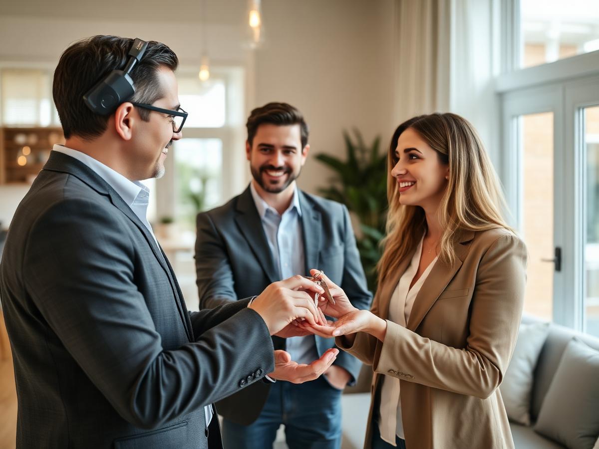 Realtor closing with clients